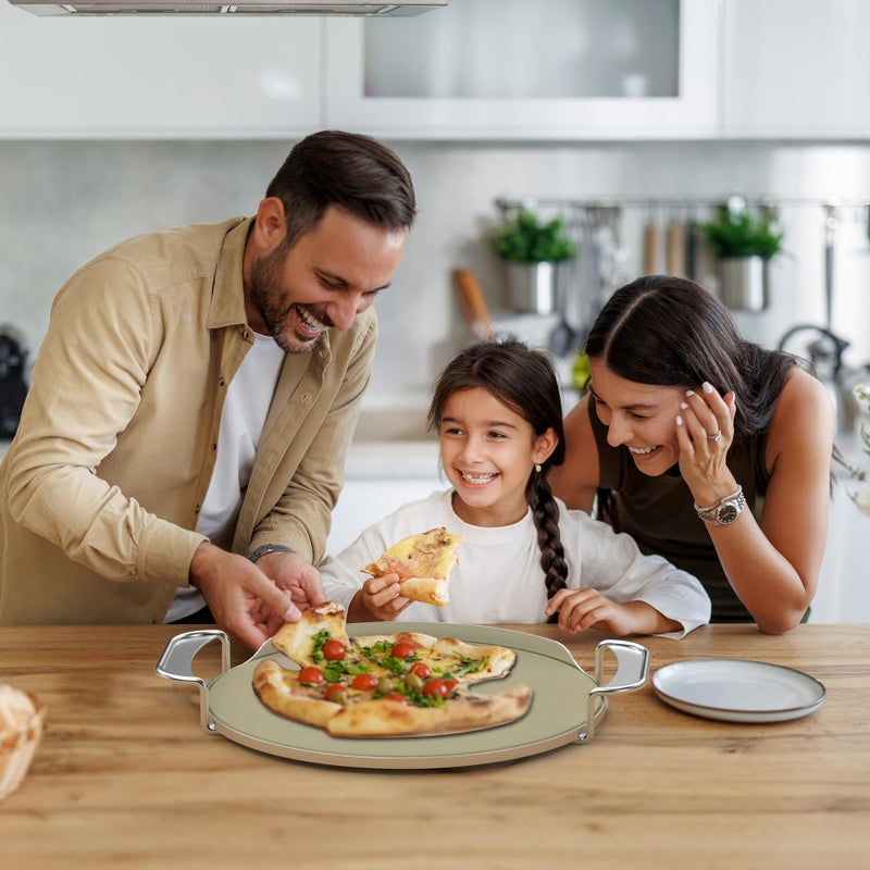 Skyflame Gourmet BBQ System Pizza Stone, 13-inch Baking Stone with Stainless Steel Carry Rack, Compatible With Weber 8836, Kettle Charcoal/Smoke/Gas/Ceramic Grills, Pizza Oven - Image 4